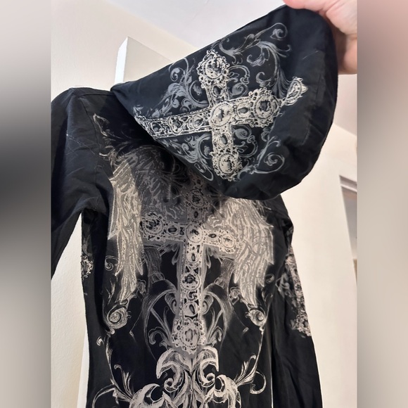 Urban X Hoodie with Silver Cross Design - Picture 2 of 6